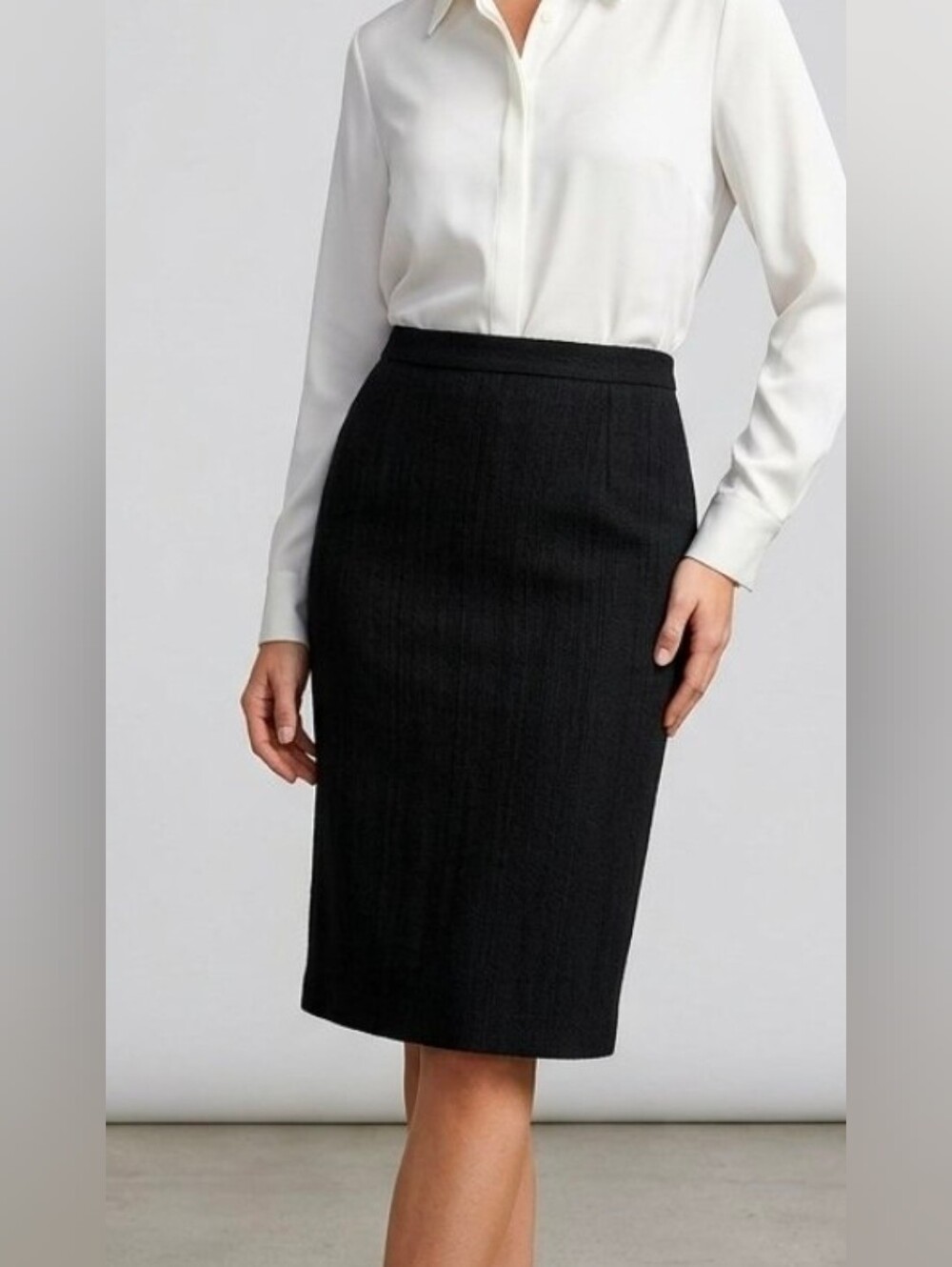 J.Crew Factory Black Classic Pencil Skirt Size 10 Viscose Blend Workwear Office